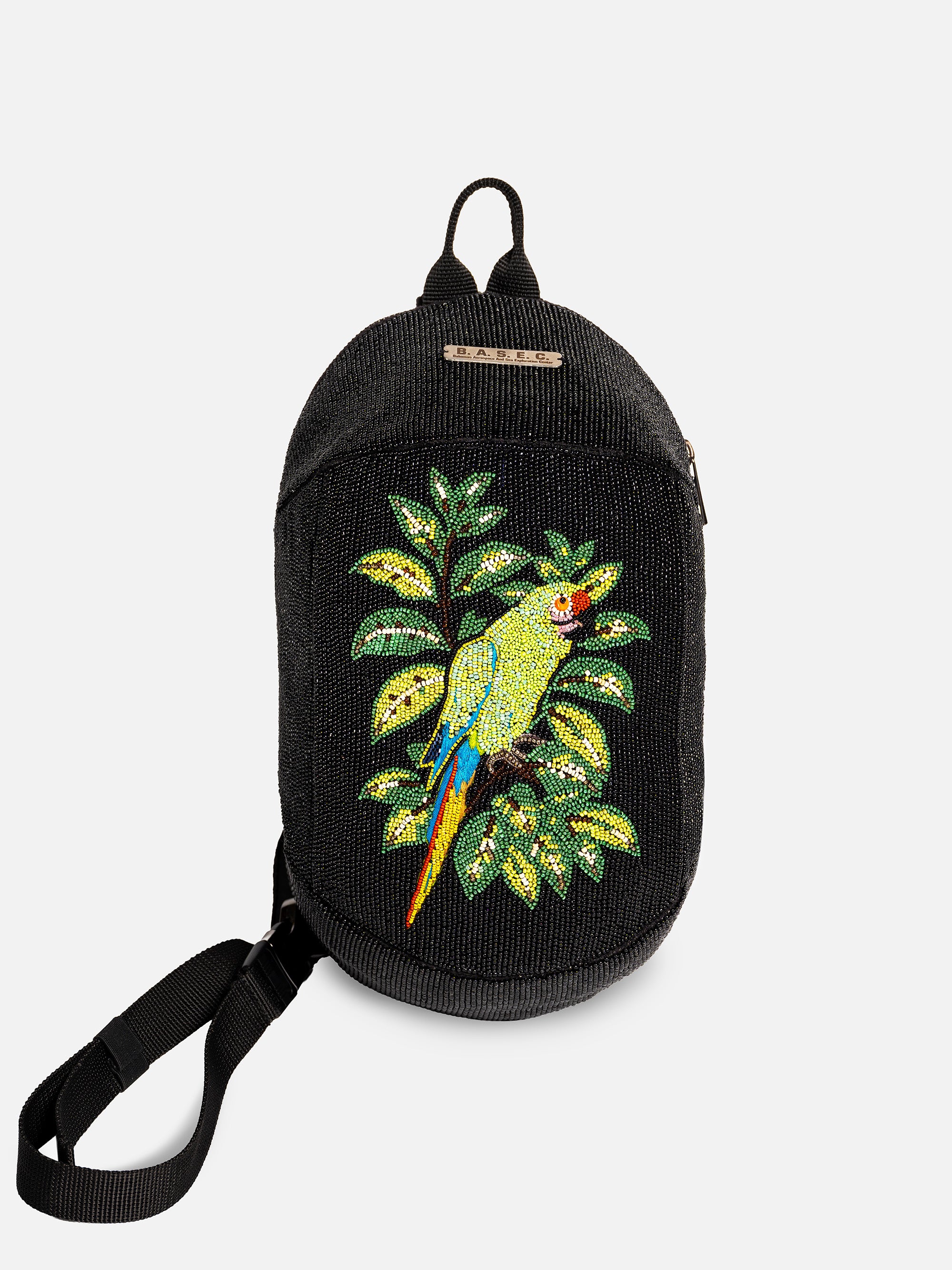 Black Bahama Parrot Crossbody Sling