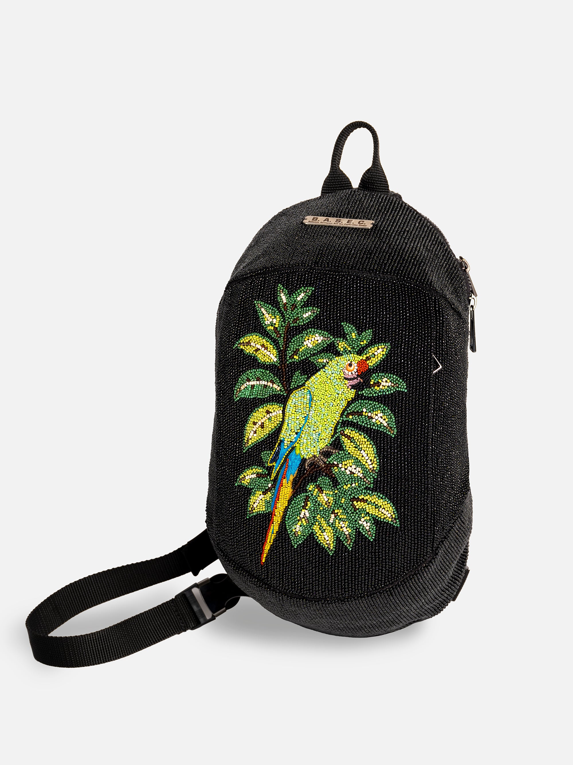 Black Bahama Parrot Crossbody Sling